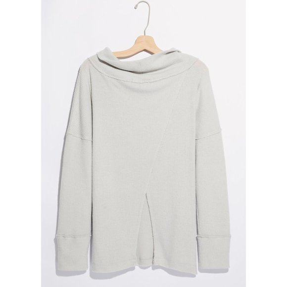NWT Free People Juicy Ribbed Long Sleeve / Grey Opal - Picture 4 of 5